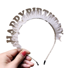 Yarn Crown Headband Luxury Hair Accessories Korean Handmade Birthday Princess Hairband Sweet For Women Girls Gift Party